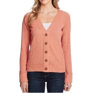 Women’s Two by Vince Camuto coral pink button front cardigan sweater